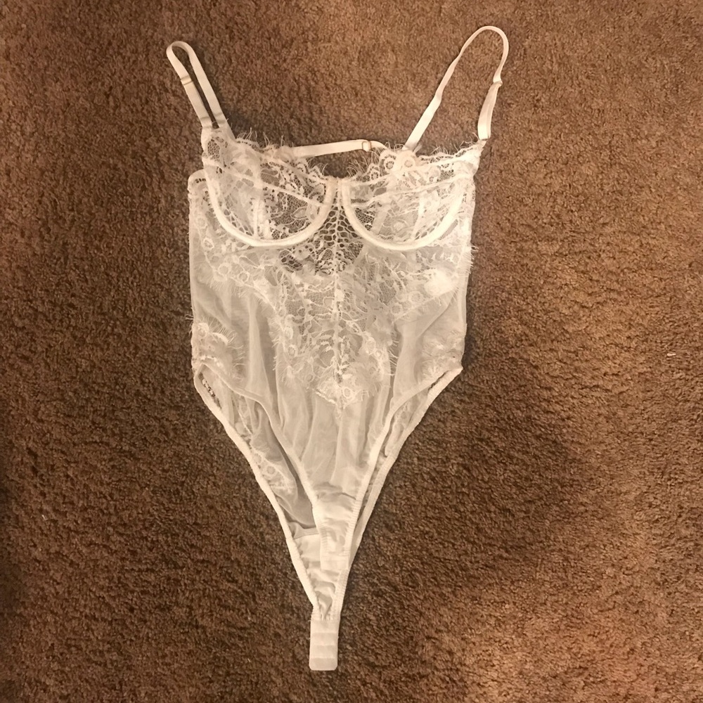 White Sexy Lace Bodysuit